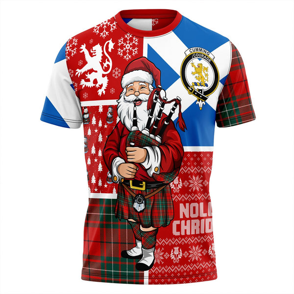 Cumming (MacAulay #2) Modern Clan Badge Tartan T-Shirt Scotland Christmas Santa