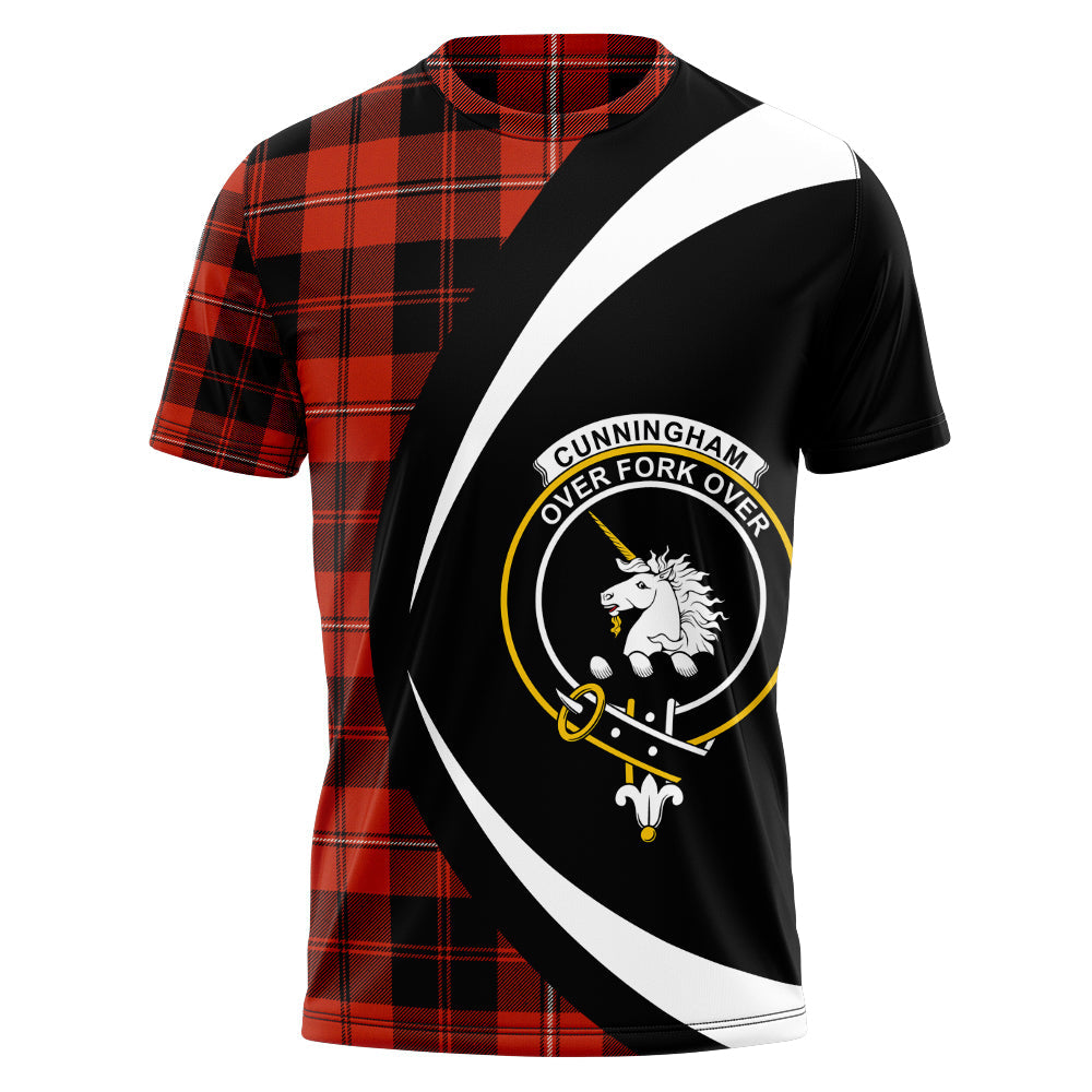 Cunningham Ancient Clan Badge Tartan T-Shirt Circle Style Personalized