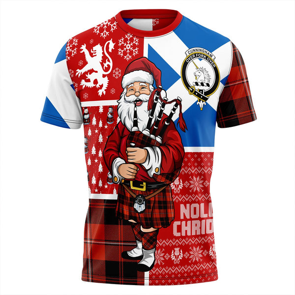 Cunningham Ancient Clan Badge Tartan T-Shirt Scotland Christmas Santa