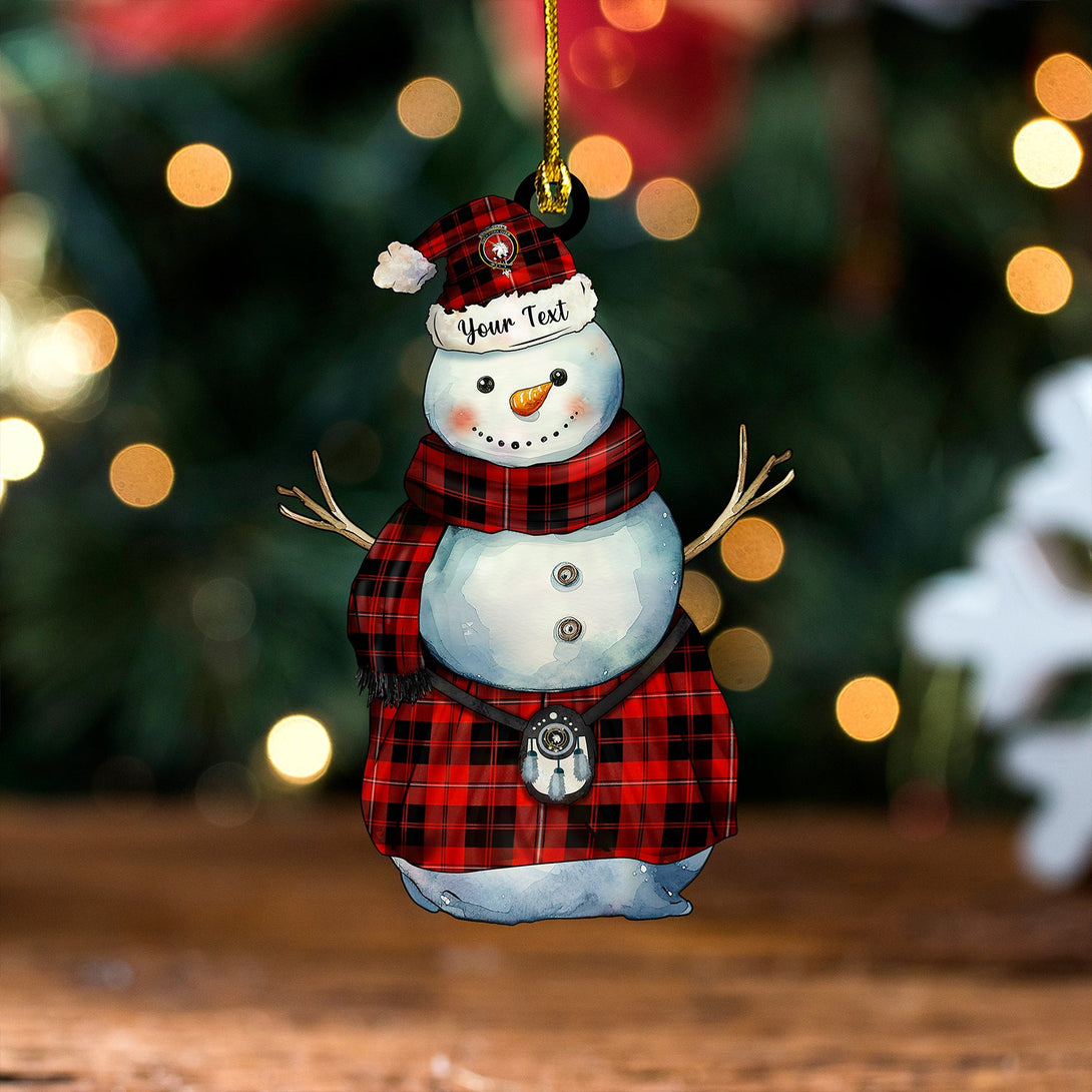 Cunningham Ancient Clan Badge Tartan Wood Acrylic Ornament Snowman Warrior Personalized