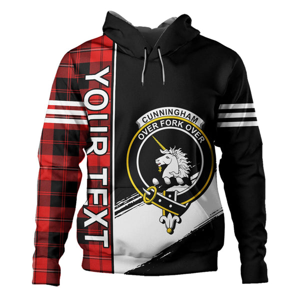 Cunningham Modern Clan Badge Tartan Hoodie Quarter Style Personalized