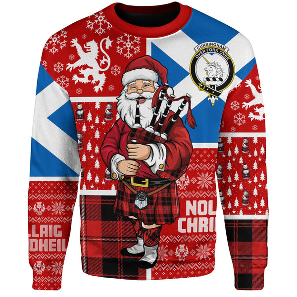 Cunningham Modern Clan Badge Tartan Sweatshirt Scotland Christmas Santa