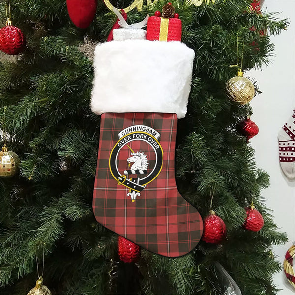 Cunningham Weathered Clan Badge Tartan Christmas Stocking