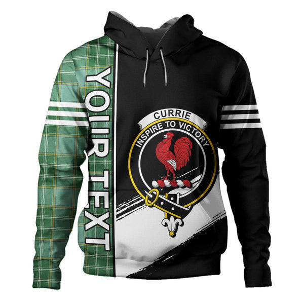 Currie Ancient Clan Badge Tartan Hoodie Quarter Style Personalized