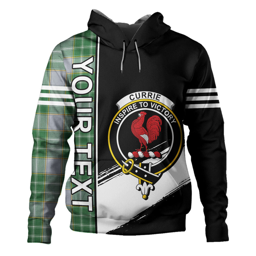 Currie Modern Clan Badge Tartan Hoodie Quarter Style Personalized