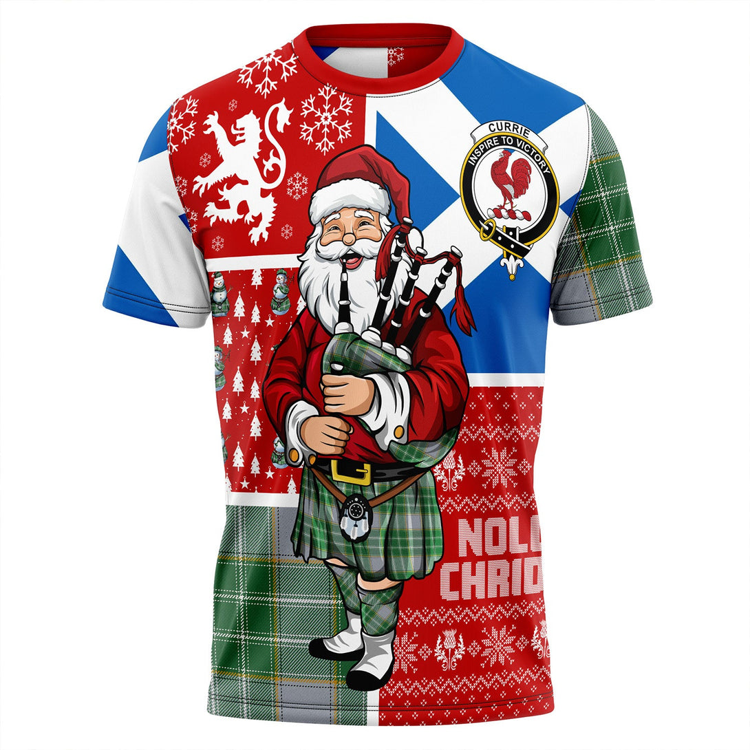 Currie Modern Clan Badge Tartan T-Shirt Scotland Christmas Santa