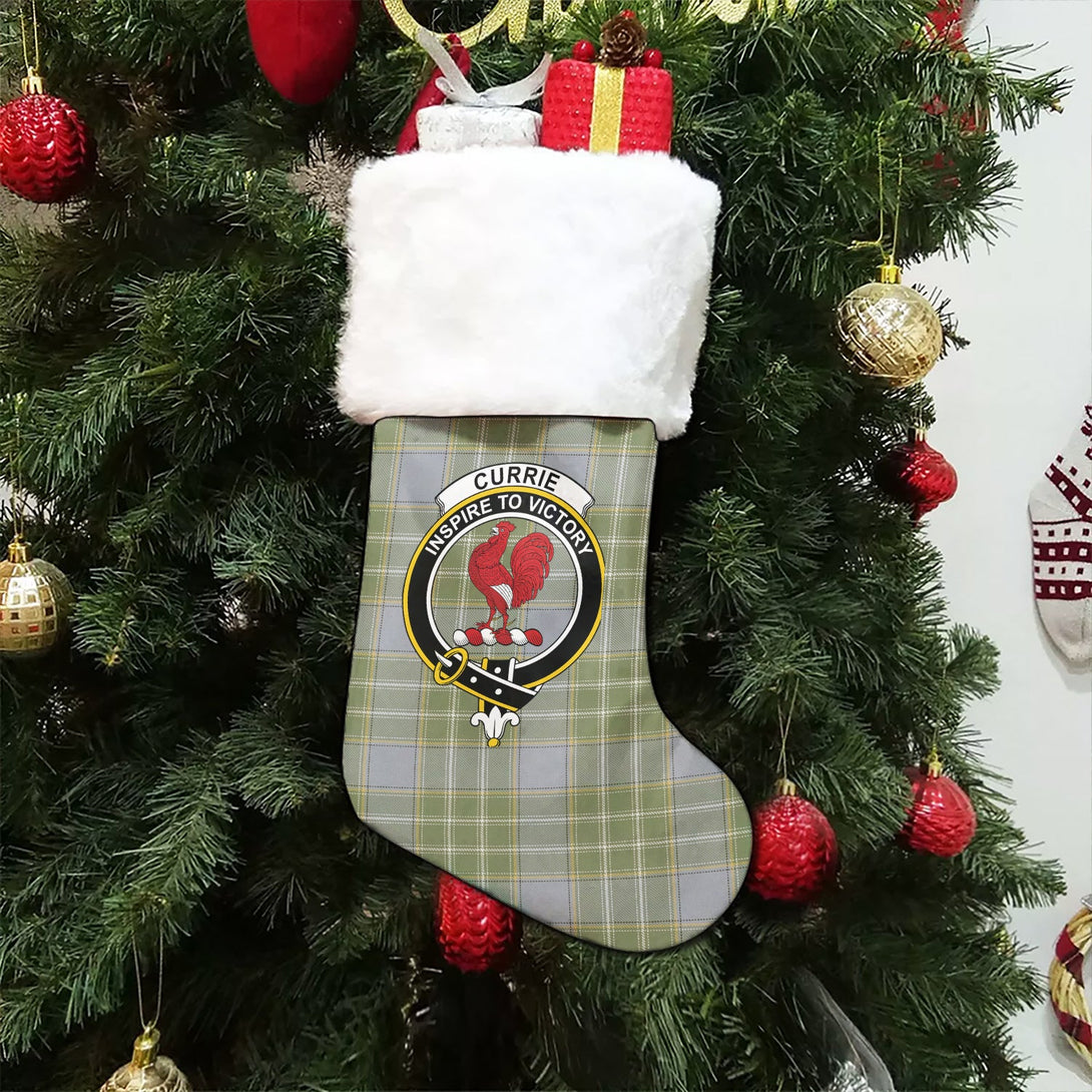 Currie Weathered Clan Badge Tartan Christmas Stocking