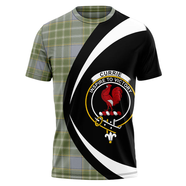 Currie Weathered Clan Badge Tartan T-Shirt Circle Style Personalized