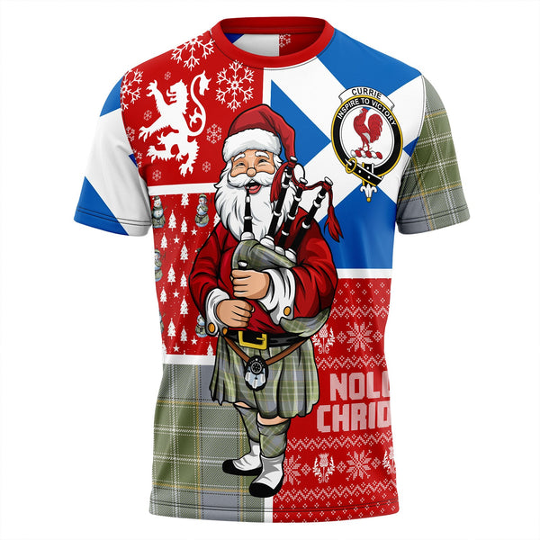 Currie Weathered Clan Badge Tartan T-Shirt Scotland Christmas Santa