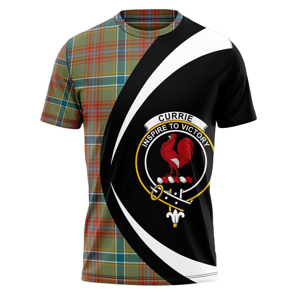 Currie of Arran Ancient Clan Badge Tartan T-Shirt Circle Style Personalized