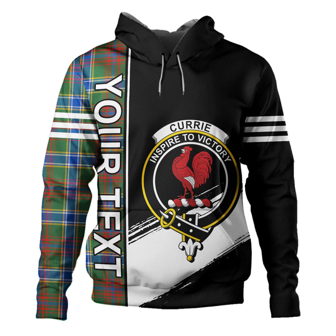 Currie of Arran Modern Clan Badge Tartan Hoodie Quarter Style Personalized