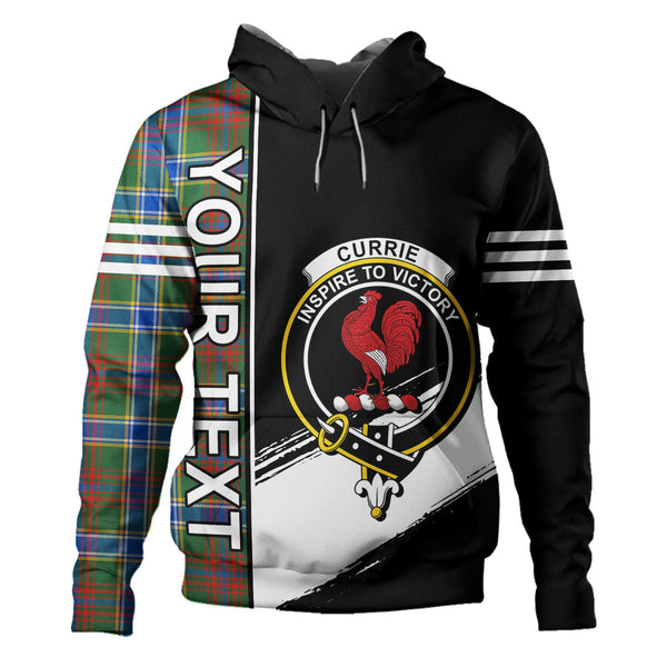 Currie of Arran Modern Clan Badge Tartan Hoodie Quarter Style Personalized