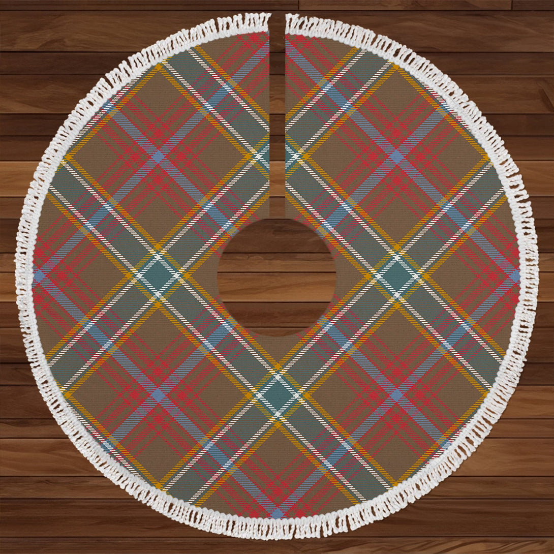 Currie of Arran Weathered Clan Badge Tartan Christmas Tree Skirt