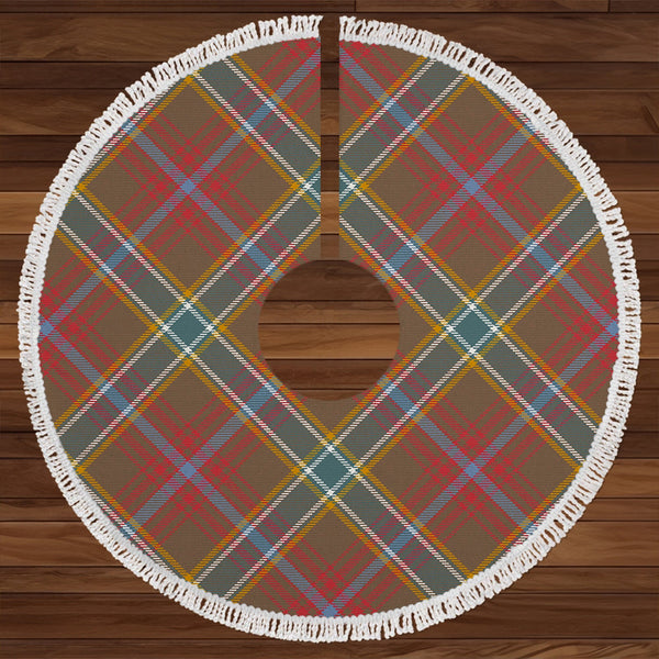 Currie of Arran Weathered Clan Badge Tartan Christmas Tree Skirt