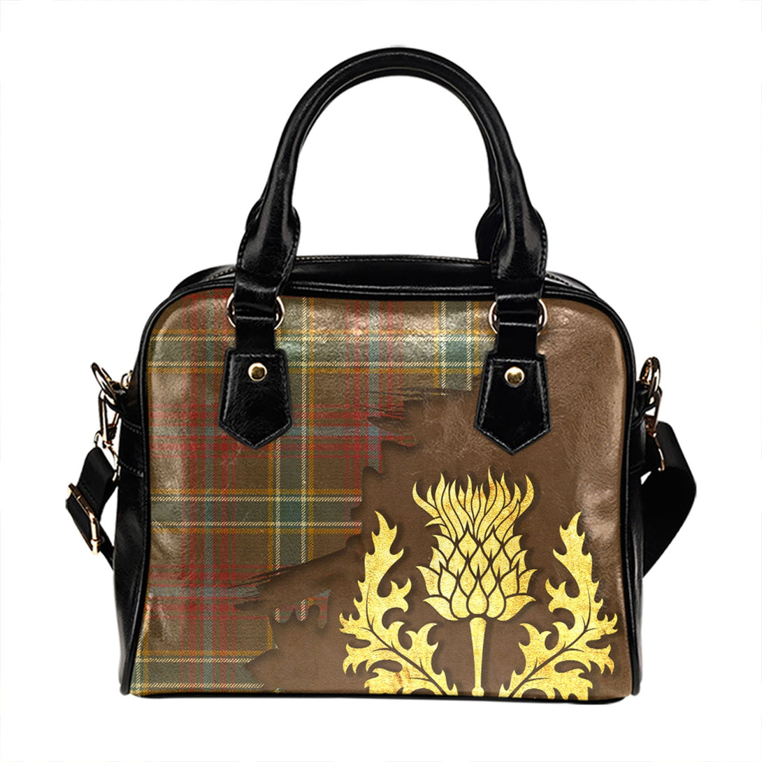 Currie of Arran Weathered Tartan Shoulder Handbag Thistle Oldest Style