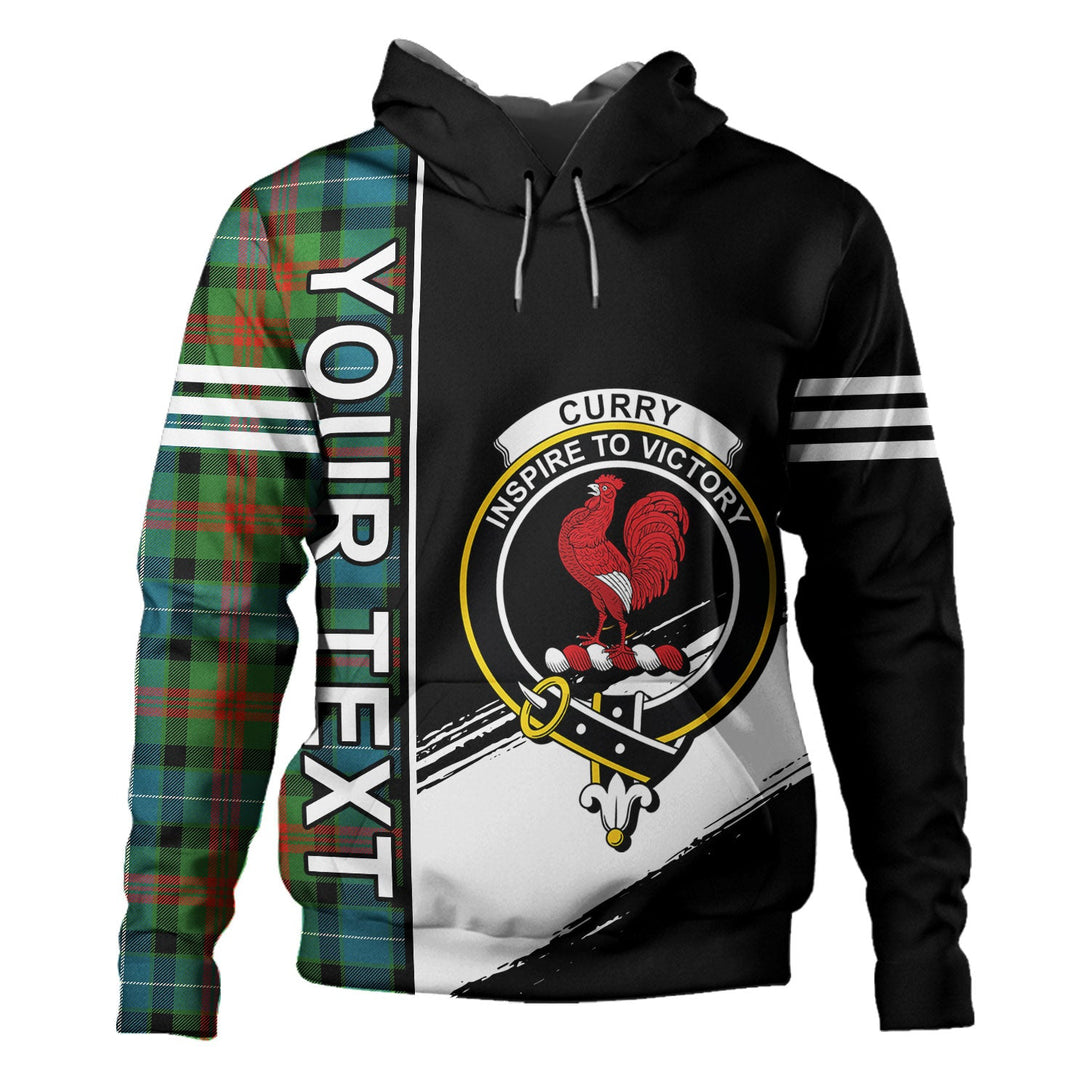 Curry (Currie) Ancient Clan Badge Tartan Hoodie Quarter Style Personalized