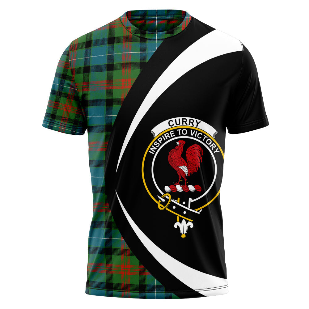 Curry (Currie) Ancient Clan Badge Tartan T-Shirt Circle Style Personalized