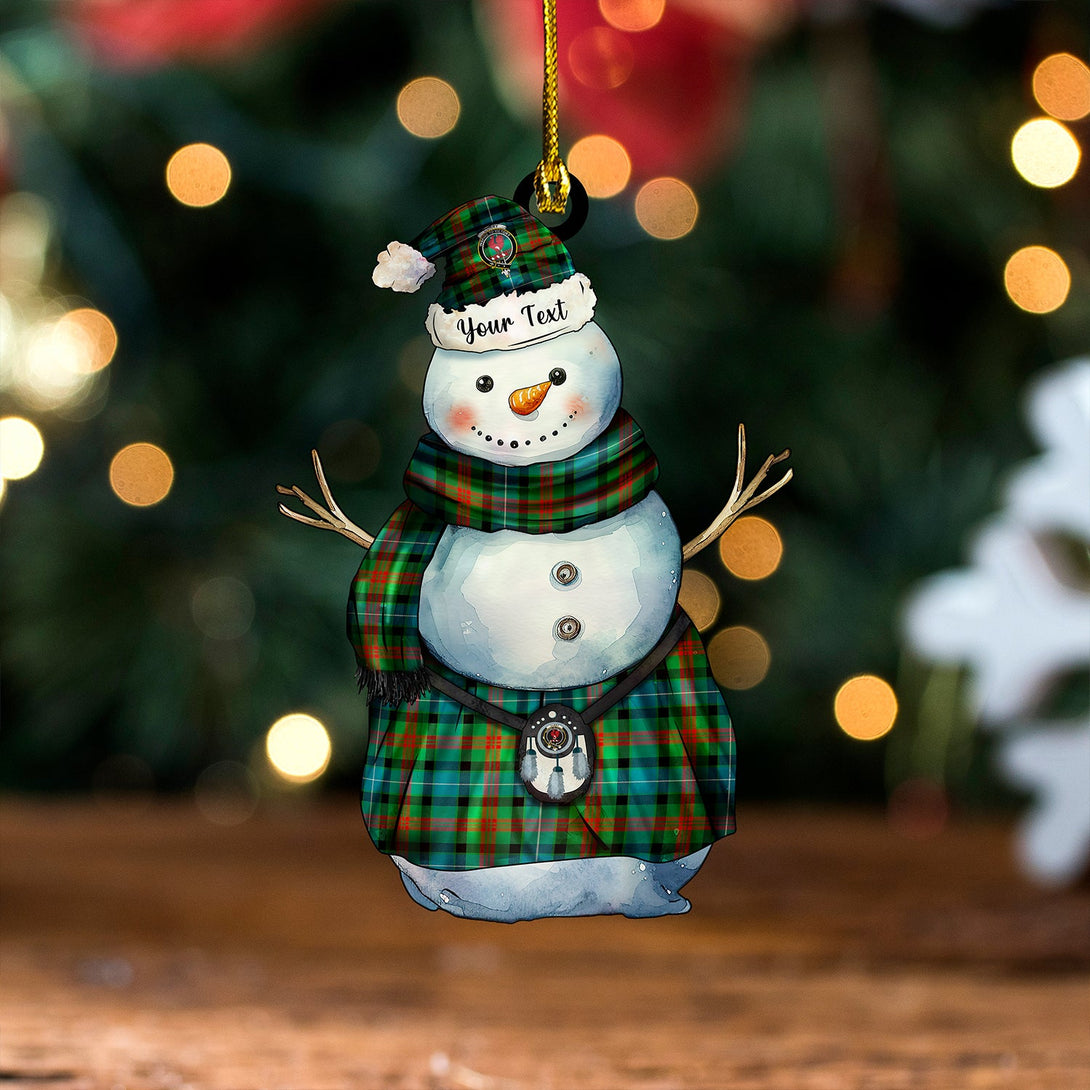 Curry (Currie) Ancient Clan Badge Tartan Wood Acrylic Ornament Snowman Warrior Personalized