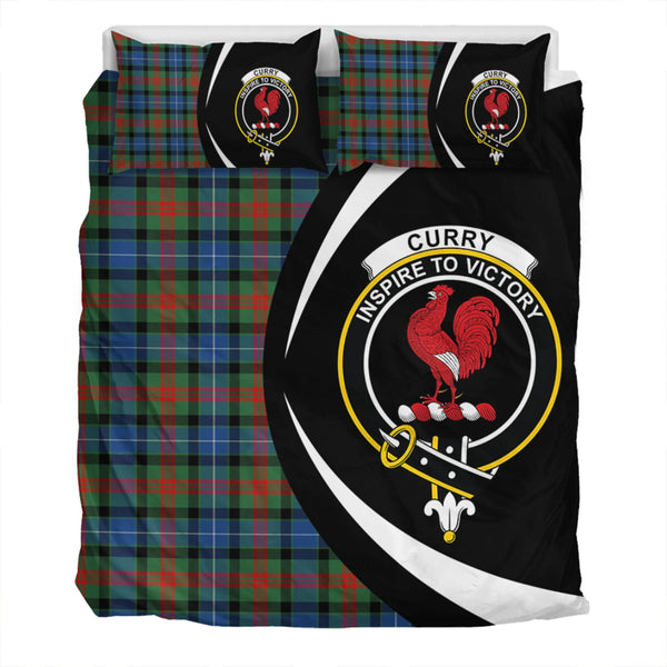 Curry (Currie) Modern Clan Badge Tartan Bedding Set Circle Style