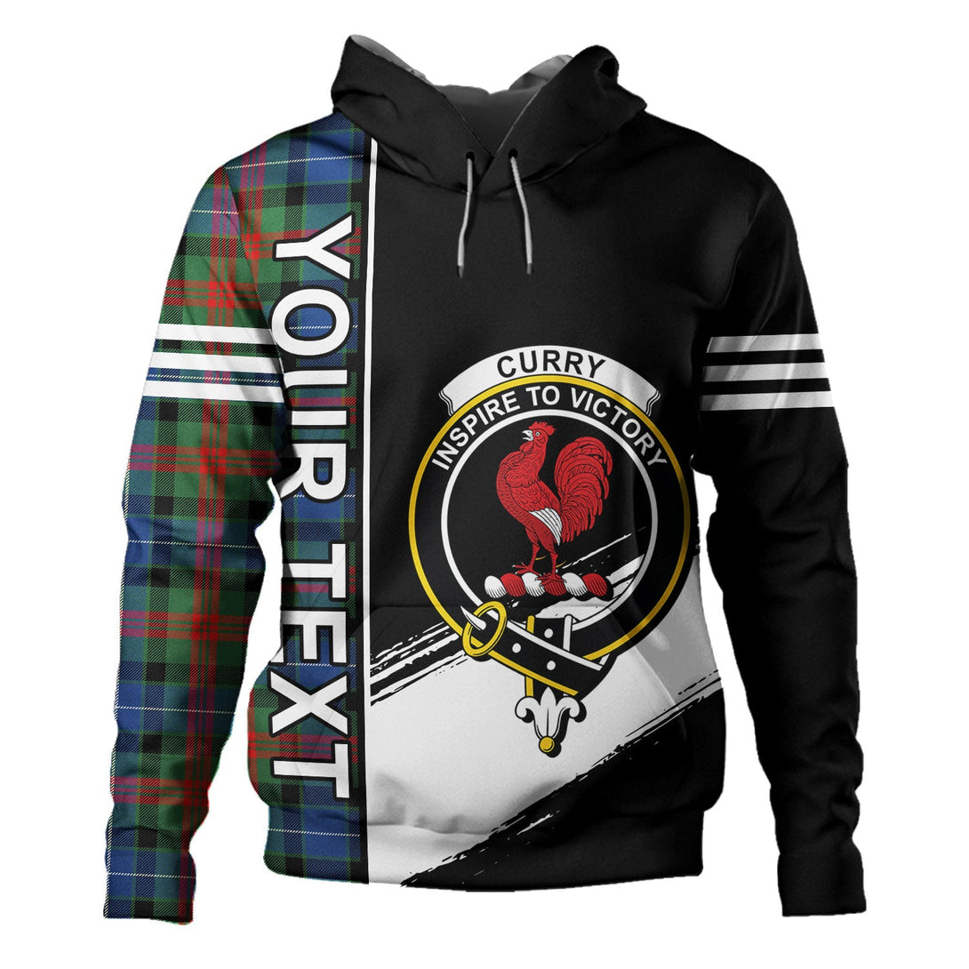 Curry (Currie) Modern Clan Badge Tartan Hoodie Quarter Style Personalized