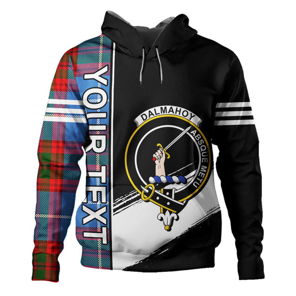 Dalmahoy Clan Badge Tartan Hoodie Quarter Style Personalized