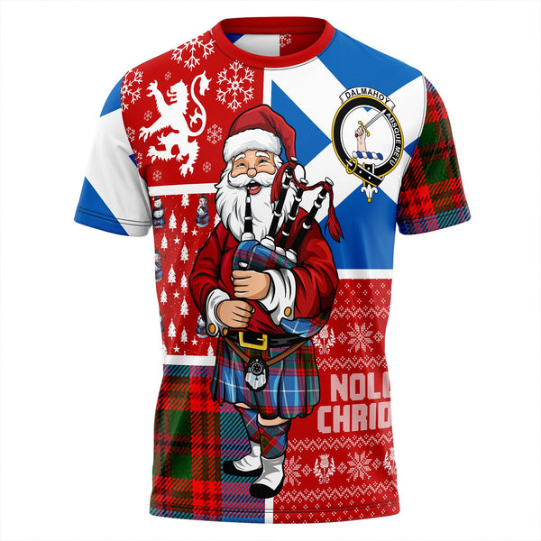 Dalmahoy Clan Badge Tartan T-Shirt Scotland Christmas Santa