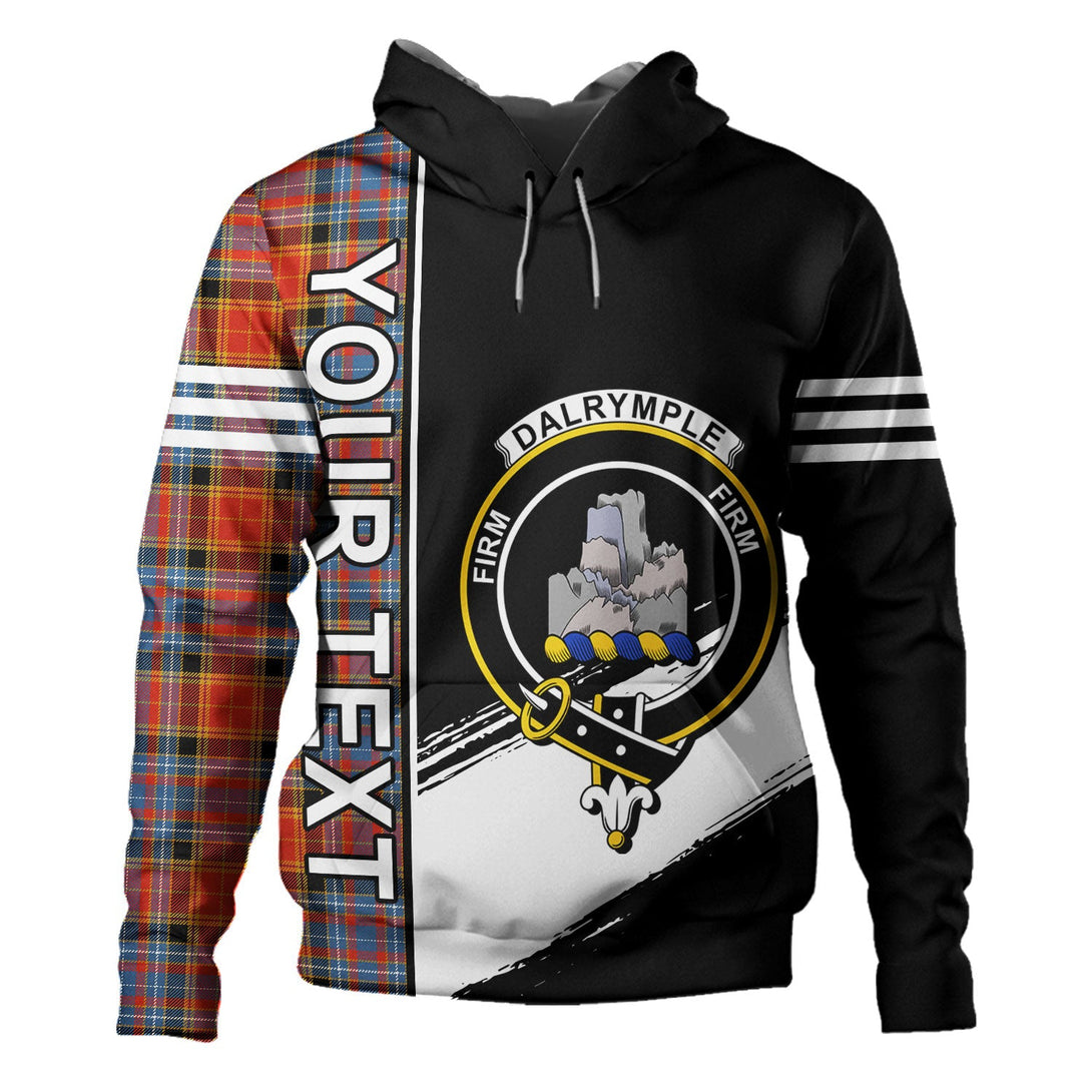 Dalrymple of Castleton Ancient Clan Badge Tartan Hoodie Quarter Style Personalized