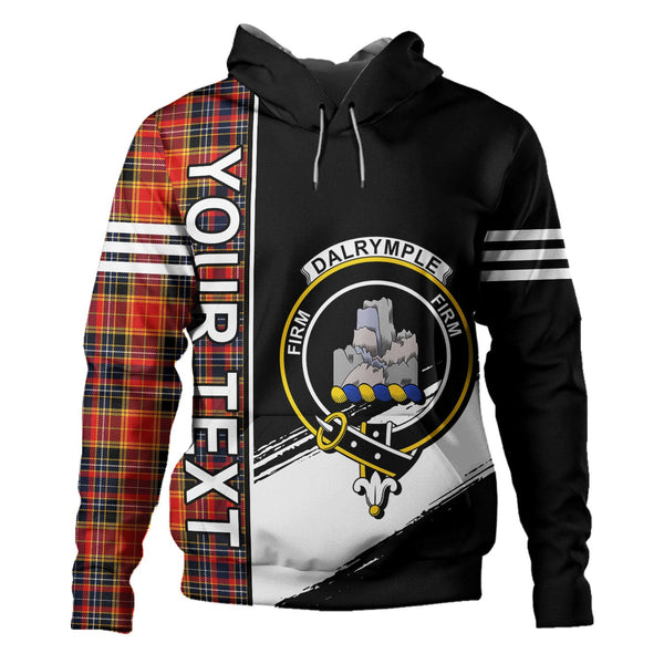 Dalrymple of Castleton Modern Clan Badge Tartan Hoodie Quarter Style Personalized