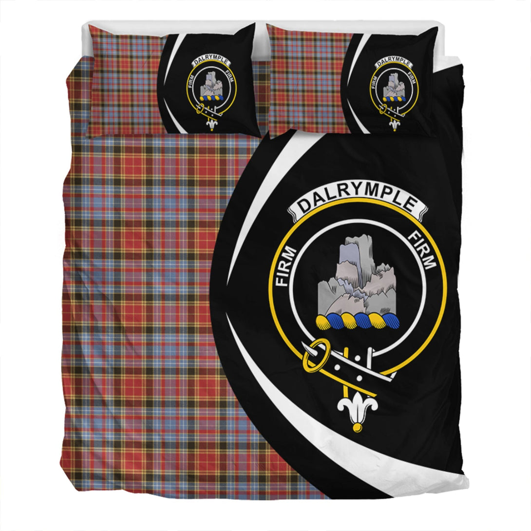 Dalrymple of Castleton Weathered Clan Badge Tartan Bedding Set Circle Style