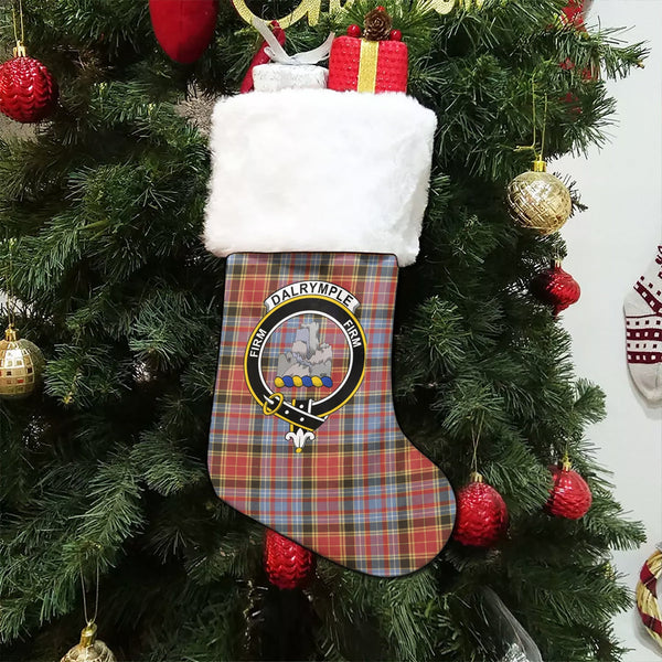 Dalrymple of Castleton Weathered Clan Badge Tartan Christmas Stocking