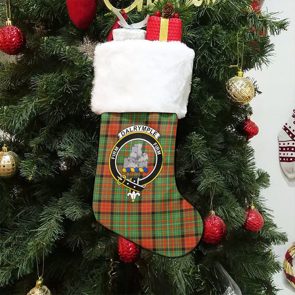 Dalrymple of Castleton #2 Ancient Clan Badge Tartan Christmas Stocking