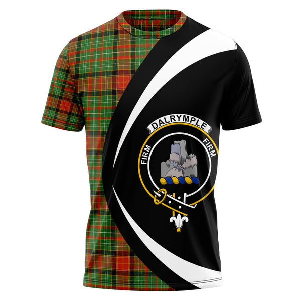 Dalrymple of Castleton #2 Ancient Clan Badge Tartan T-Shirt Circle Style Personalized