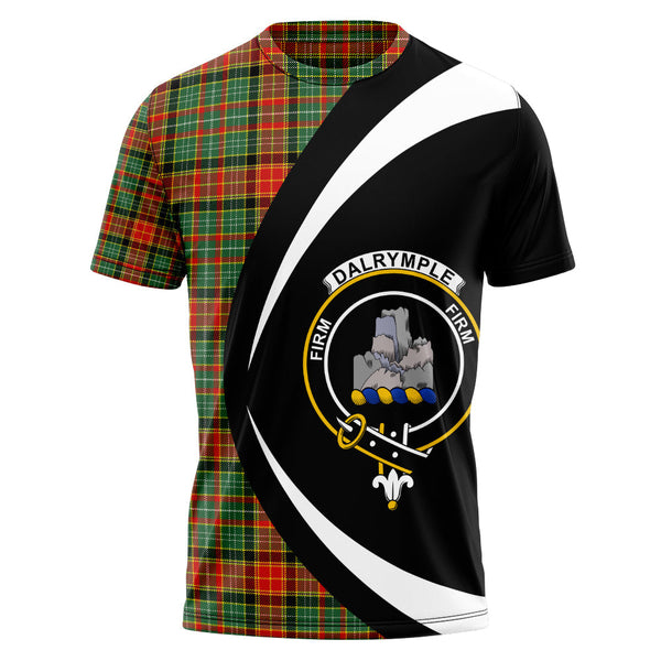 Dalrymple of Castleton #2 Modern Clan Badge Tartan T-Shirt Circle Style Personalized