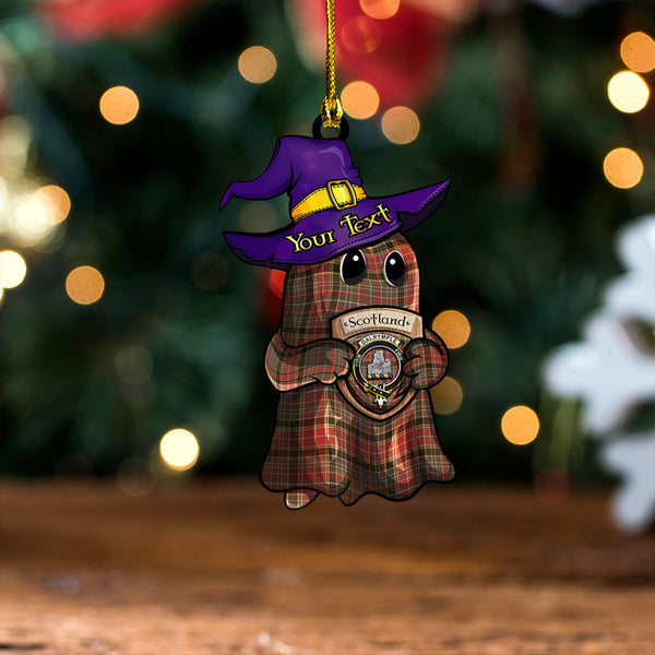 Dalrymple of Castleton #2 Weathered Clan Badge Tartan Wood Acrylic Ornament Halloween Ghost