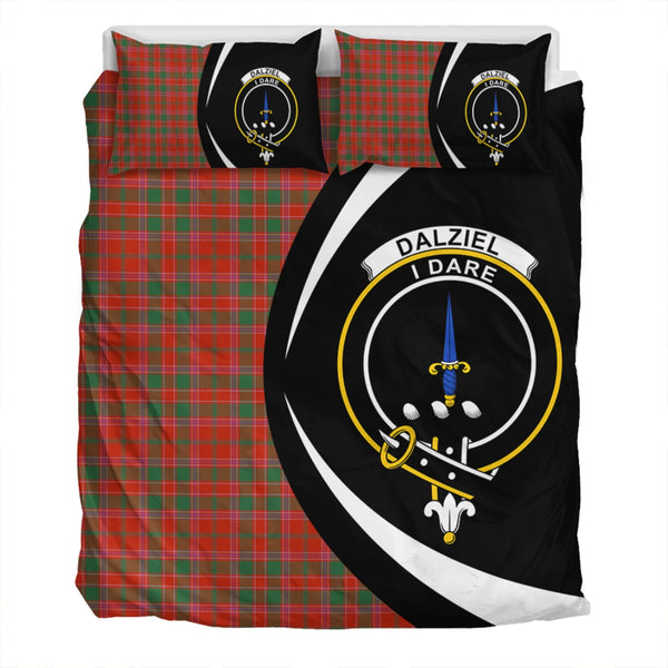 Dalziel Ancient Clan Badge Tartan Bedding Set Circle Style