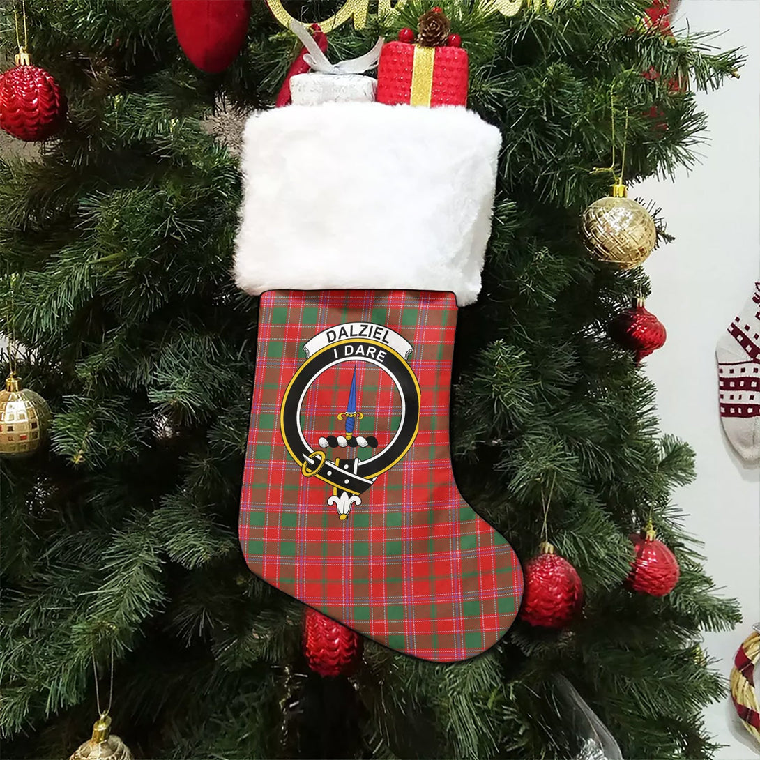 Dalziel Modern Clan Badge Tartan Christmas Stocking