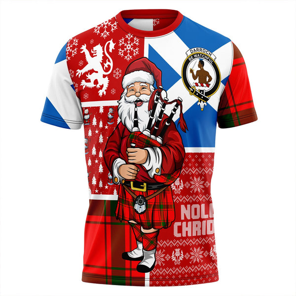 Darroch Clan Badge Tartan T-Shirt Scotland Christmas Santa