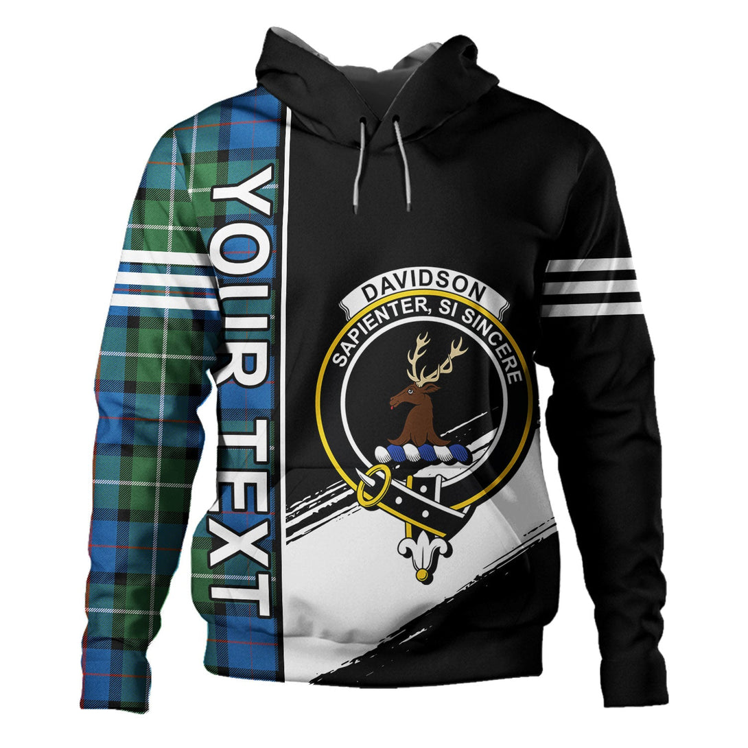 Davidson Ancient Clan Badge Tartan Hoodie Quarter Style Personalized