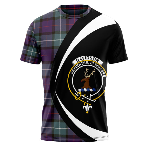 Davidson Weathered Clan Badge Tartan T-Shirt Circle Style Personalized