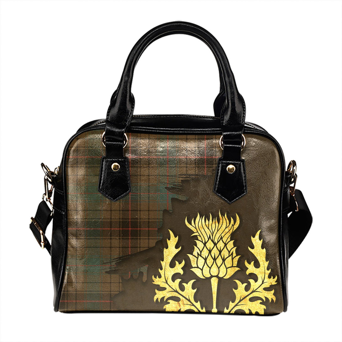 Davidson (Vestiarium Scoticum) Weathered Tartan Shoulder Handbag Thistle Oldest Style