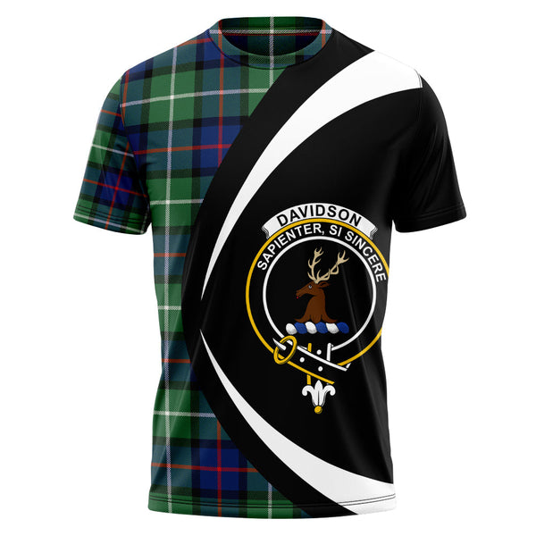 Davidson of Tulloch Modern Clan Badge Tartan T-Shirt Circle Style Personalized