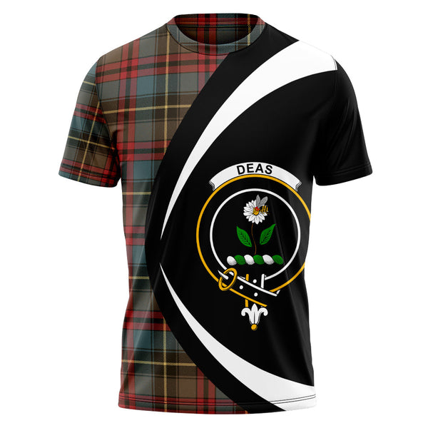 Deas Weathered Clan Badge Tartan T-Shirt Circle Style Personalized