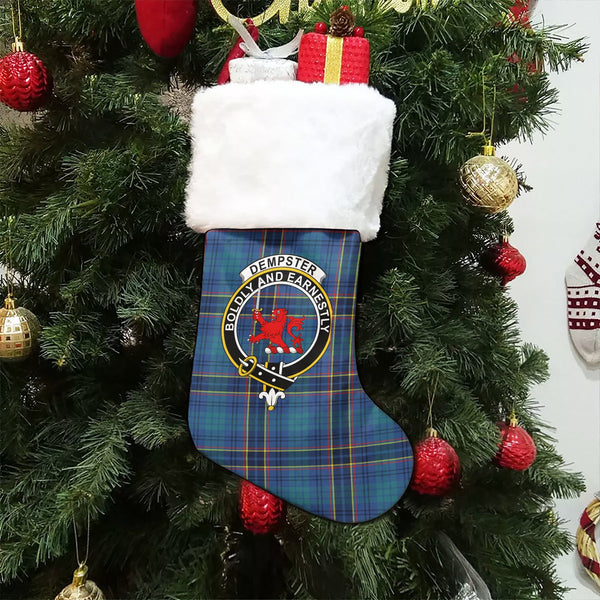 Dempster Modern Clan Badge Tartan Christmas Stocking