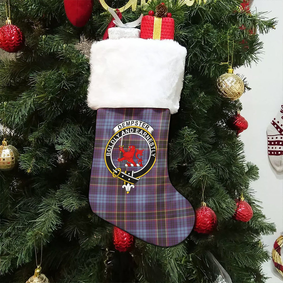 Dempster Weathered Clan Badge Tartan Christmas Stocking