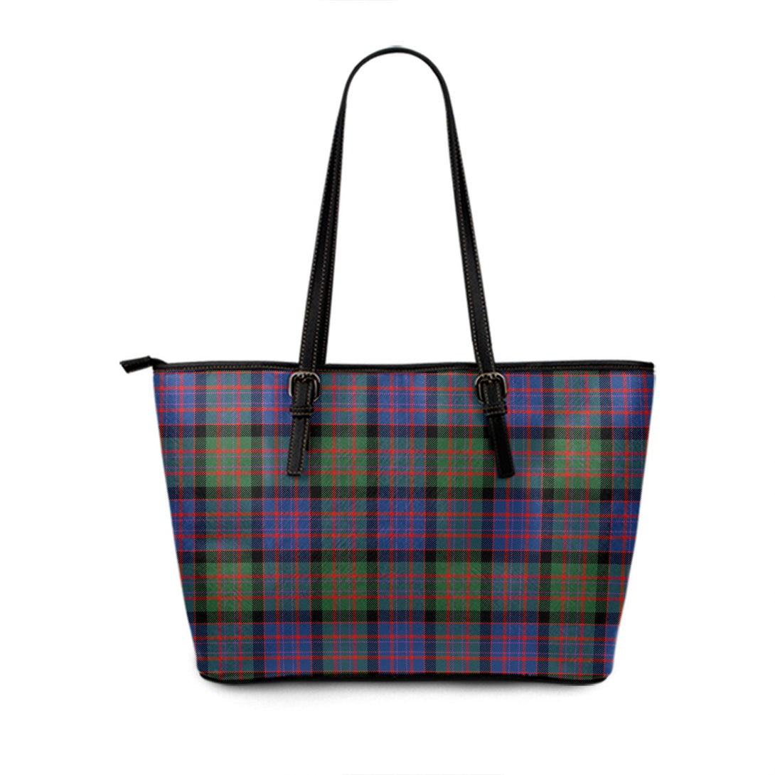 Denovan Modern Tartan Leather Tote Bag