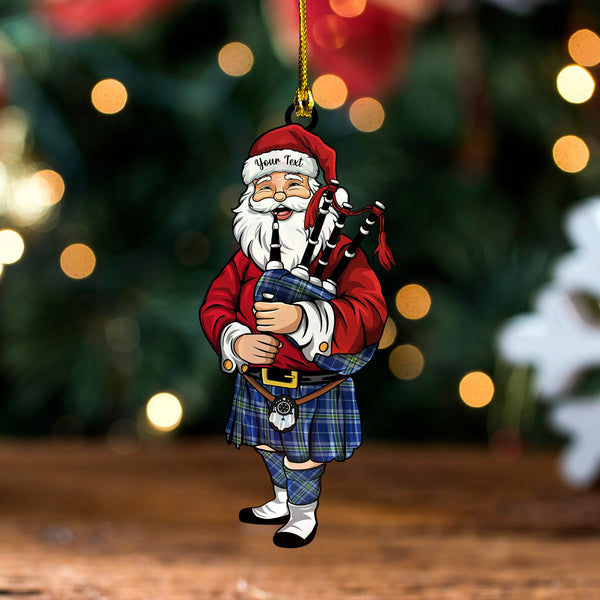 Devlin Ancient Tartan Wood Acrylic Ornament Santa Personalized