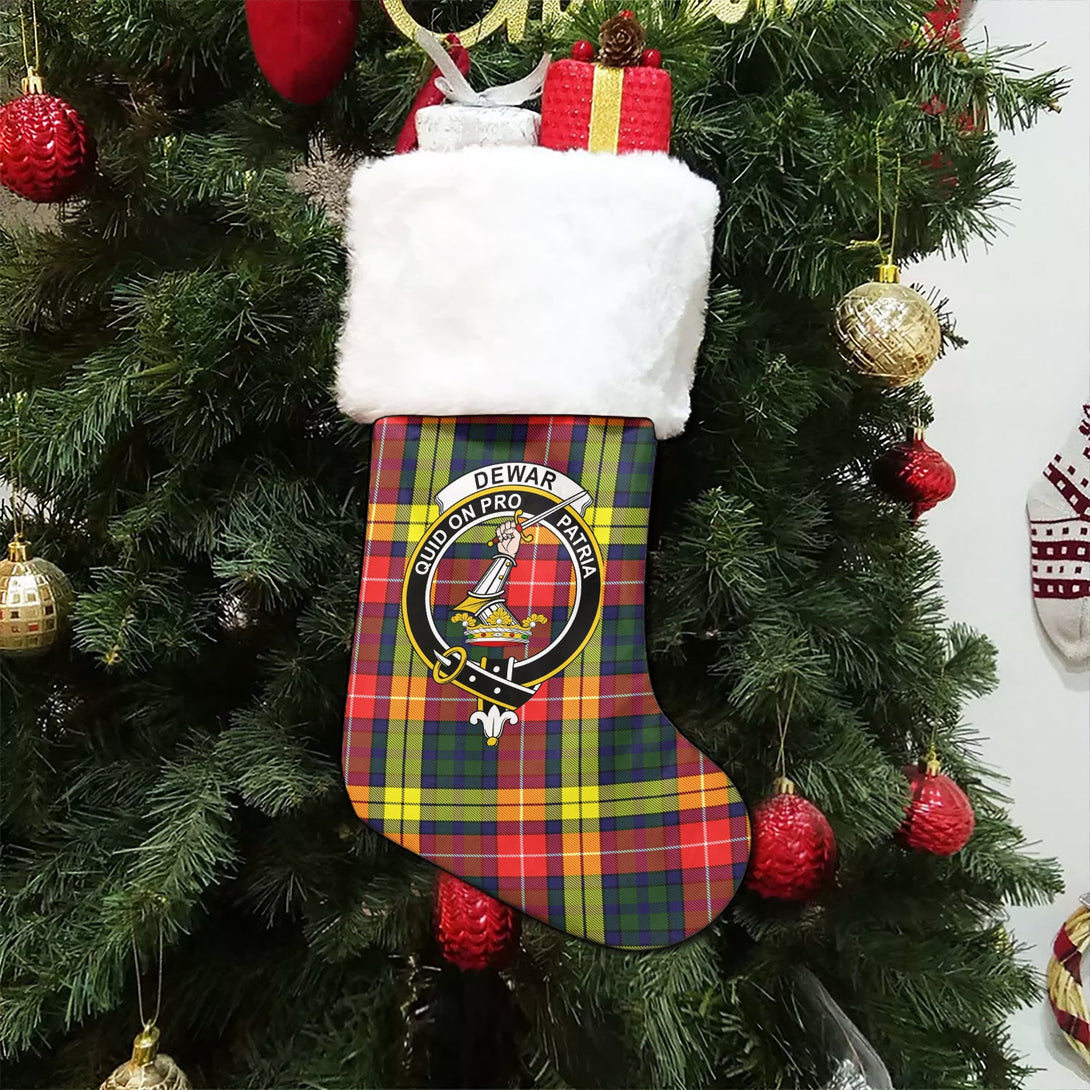 Dewar Clan Badge Tartan Christmas Stocking