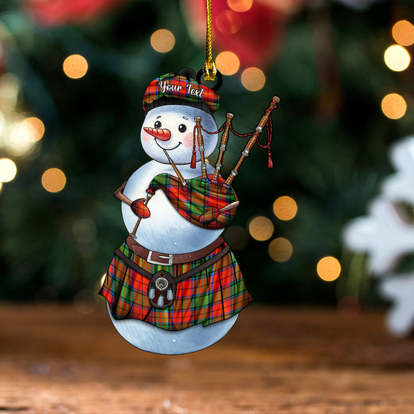 Dickie Modern Clan Badge Tartan Wood Acrylic Ornament Snowman Bagpipe Personalized