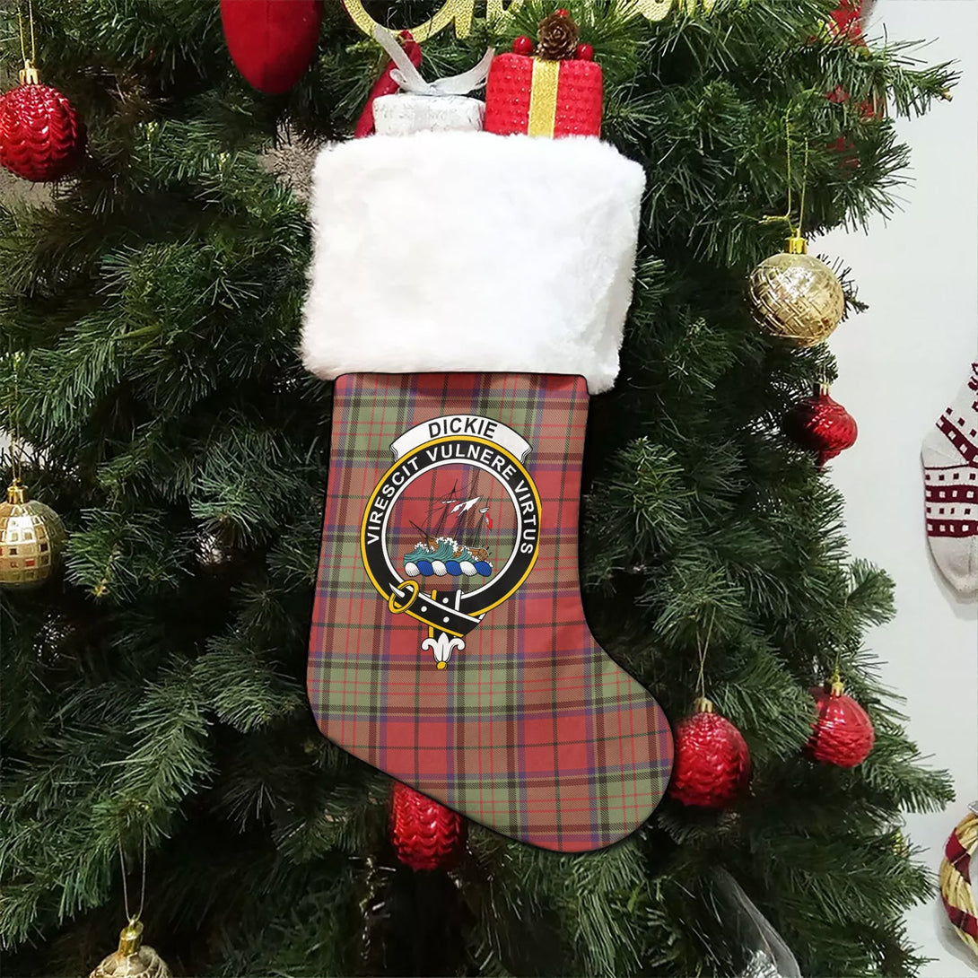 Dickie Weathered Clan Badge Tartan Christmas Stocking