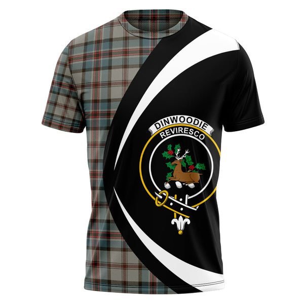 Dinwoodie Weathered Clan Badge Tartan T-Shirt Circle Style Personalized